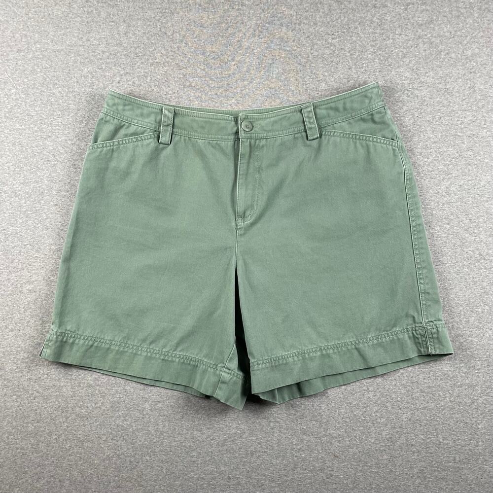 y2k Vintage Rafaella Shorts Womens 14 Green High Rise Cotton Retro Preppy Casual